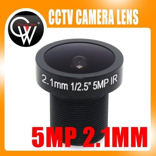 5pcs 2.1mm 5MP Fisheye CCTV Camera Lens155D Compatible Wide Angle Panoramic CCTV Lens For HD IP Camera M12 Mount