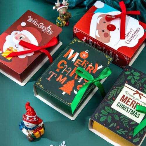 50pcs Christmas Boxs Gift Bag Candy Box Magic Book Merry Christmas Decorations for Home New Year Supplies