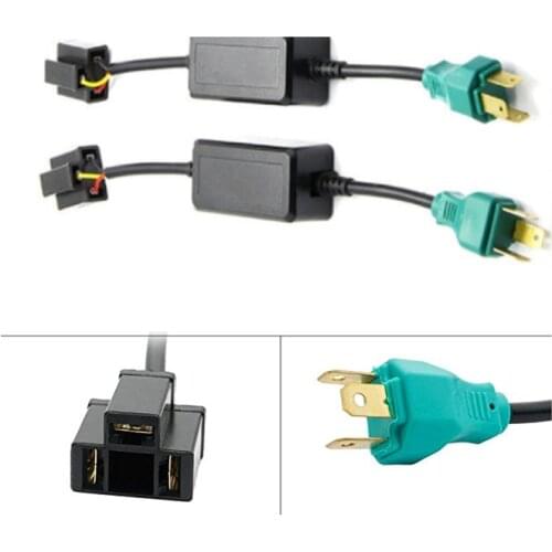 2pcs H4 Wiring Anti Flicker Harness Error Free Decoders Fit 7 Inch H4 LED Car Headlight For Jeep Wrangler JK Accessories