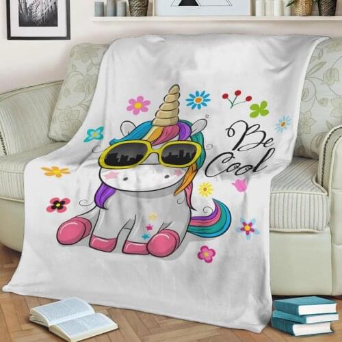 Be Cool Magical Unicorn Flannel Throw Blanket 3D Printed Keep Warm Sofa Child Blanket Home Decor Textiles Dream Family Gift