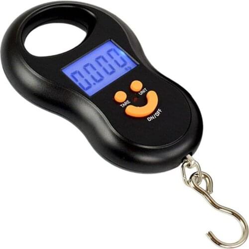 50kg x 10g Mini Digital Scale for Fishing Luggage Travel Weighting Steelyard Hanging Electronic Hook Scale Kitchen Weight Tool