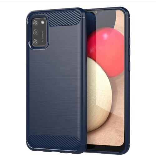 For Samsung Galaxy A02s A52 A72 Carbon Fiber Cover Phone Bumper Case Full Protection Shockproof Anti Drop Shell