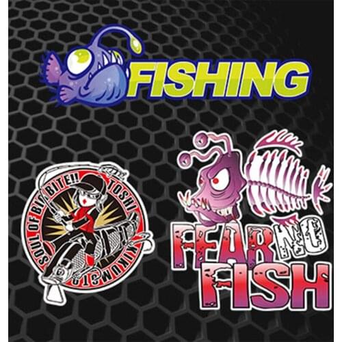 Go Wild Fishing Carp Car Stickers Funny Herring Fish Reaper Auto Window Tail Motorcycle Vinyl Decals 3M