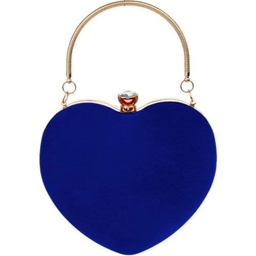 Heart Shape Clutch Bag Messenger Shoulder Handbag Tote Evening Bag Purse,blue