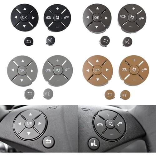 Car Steering Wheel Switch Control Button Trim Cover Kit For Mercedes-Benz W204 X204 W212 C E GLK Class 2008-2015 C180 C260 E200