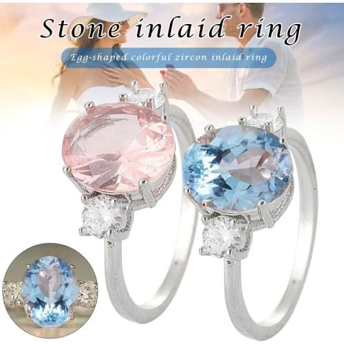 Кольцо Anillos Mujer Nature Morganite Pink/blue Gemstone Ring 925 Sterling Silver Womens Wedding Jewelry Кольца 2021 Тренд