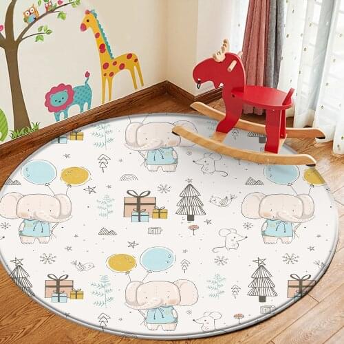 Dropshipping Carpet Balloon Cute Elephant Pattern Non-Slip Baby Play Children Flannel Baby Hand Print Rectangle Children Carpet