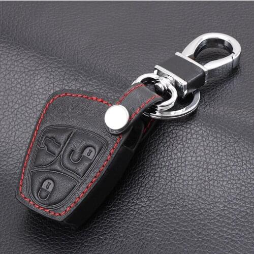 Remote leather Key Bag Case Cover For Mercedes Benz A C E S ML CLK SLK CLS Protective Holder Keychain Accessories