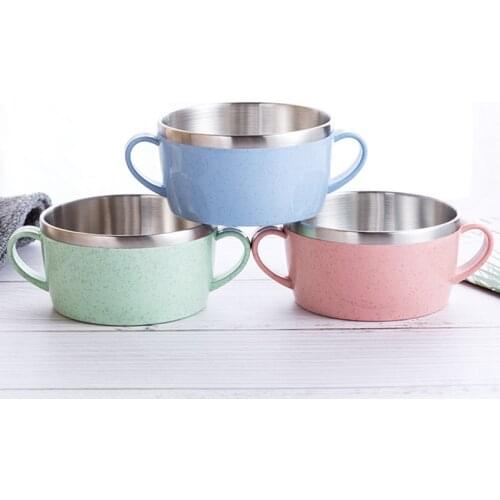 Creative Mini Kids Mug 304 Stainless Steel Coffee Mug Tea Cup For Children Drinkware Wheat Straw Water Cup Tea Mug