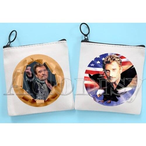 Johnny Hallyday Cute Solid Color Canvas Coin Purse Small Fresh New Zipper Key Bag Hand Gift Bag