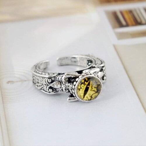 Fashion Evil Eye Opening Rings For Men Women Punk Hip Hop Male 4 Colors Crystal Ring Jewelry Creative Bar Club Accessories