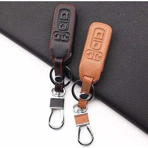 Fashion style carrying leather motorcycle key case cover set For Honda n-one N-BOX N wagon Plus 2018 New 4 buttons keypad shell