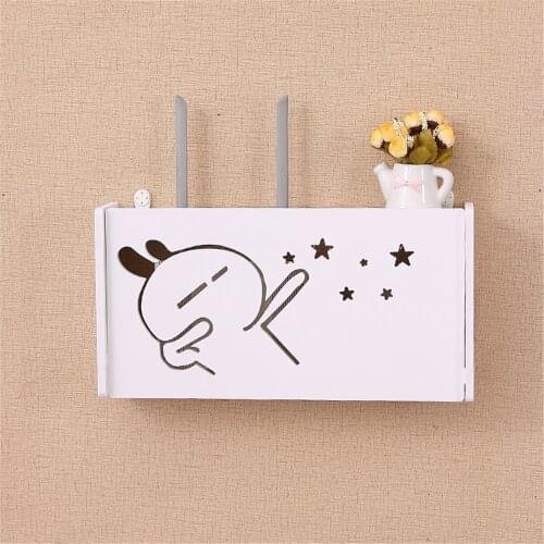 Non-nail Wall Hanging Frames Dust-proof Storage Box for Modem Router Sockets Home Wall Decor PVC Boards Assembled Box