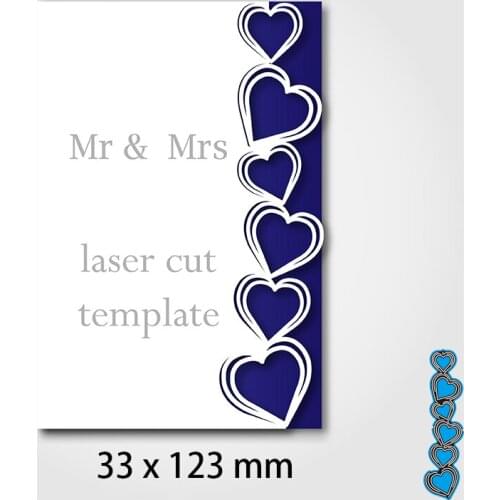 33*123mm Heart Edge New Metal Cutting Dies Scrapbooking DIY Album Paper Craft Embossing Stencil Decoration