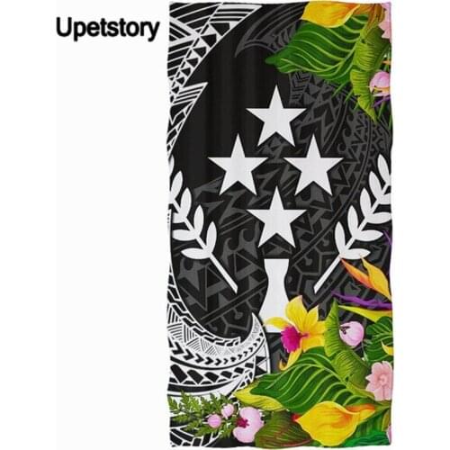 New Quick Drying Shower Bathroom Towel Swimming Pool Hand Towel Kosrae Hibiscus Print Tribal Face Blancket for Adults Kids