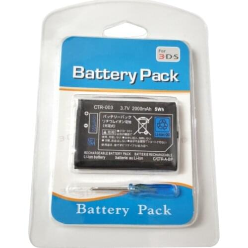 3.7V 2000mAh Rechargeable Lithium-ion Battery with Tool Kit Pack Replacement Batteries Compatible with 3DS Controller