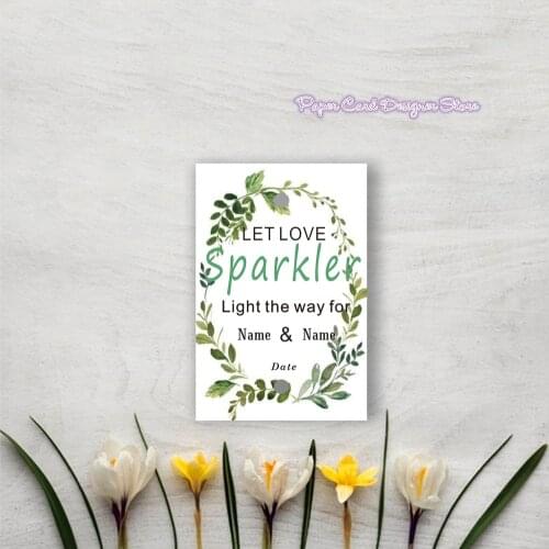 Personalized Wedding Sparkler Tags Let Love Sparkle Wedding Date Insert Card Send Off Let Love Shine Sign Firework Glow Tags