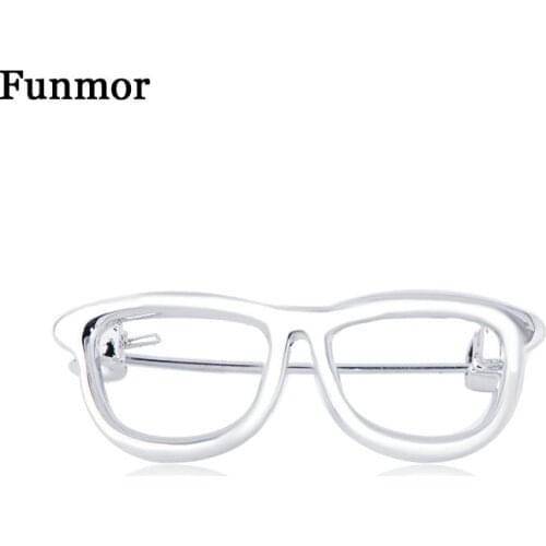 Funmor Casual Glasses Brooches Enamel Pins For Women Men Routine Work Holiday Decoration Ornaments Coat Lapel Match Bijoux Gifts