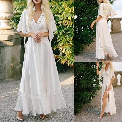 Luxurious White Wedding Sleepwear Split Embroidery Bathwear Ankle Length Customized Evening Party Dress