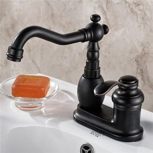 Luxury Oil Rubbed Bronze Deck Mounted Single Handle Bathroom Vessel Sink Basin Faucet Mixer Taps anf287