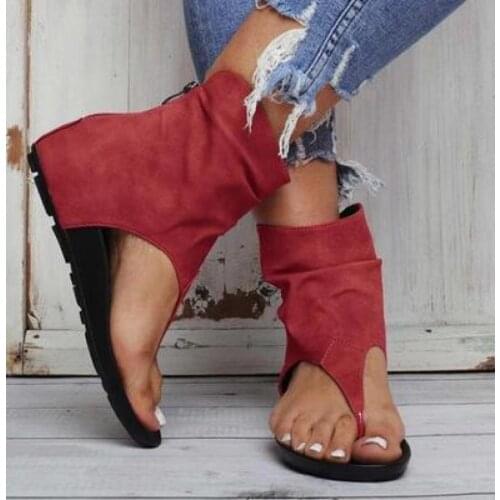 Sandals Women Shoes 2021 Clip Toe Outdoor Beach Shoes Buckle Zipper Rome Style Comfortable Ladies Sandals Summer Flat Shoes