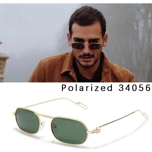 New brand design small long frame polarized mens sunglasses ladies personality wild trend street shot sunglasses Oculos De Sol