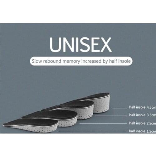 Unisex Height Increase Insole Hard Breathable Memory Foam Heel Lifting Inserts Shoe Lifts Shoe Pads Elevator Insoles Convenience