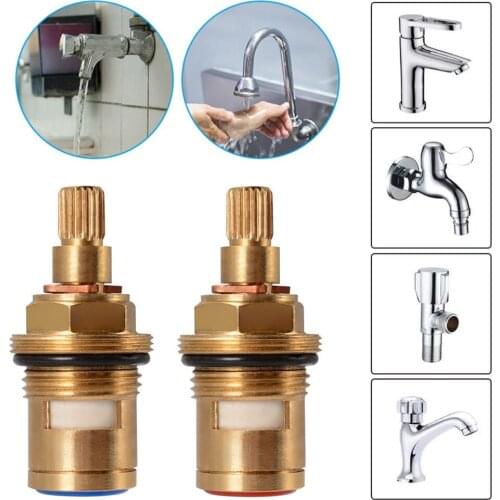 1/2" 20 Teeth Universal Brass Ceramic Tap Valve Faucet Bathroom Hot Cold Water Mixer Valve Clockwise or Anti-clockwise