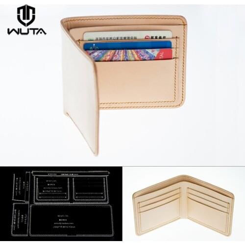 WUTA 815 Leather Craft Classic Wallet Acrylic Template Cutting Tools Pattern Set Clear Model for DIY Making Short Wallet Purse