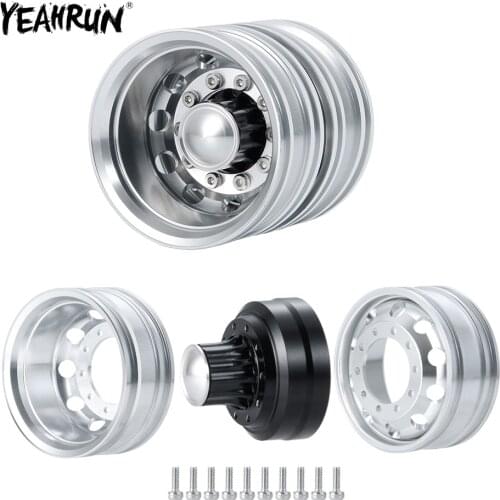 YEAHRUN Aluminum Alloy Rear Wheel Rims Hubs for 1/14 Tamiya RC Tractor Truck Model Car Upgrade Spare Parts Accessories