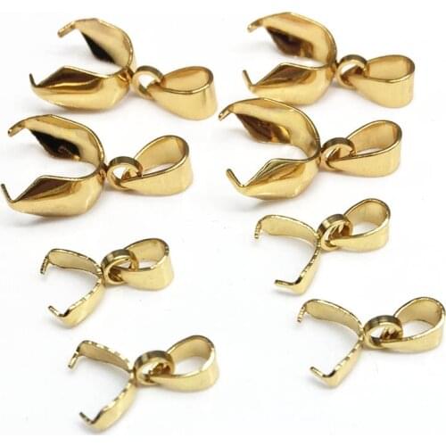 20 pcs Gold Silver Tone Stainless Steel Bead Clamp Pinch Bail Clip For DIY Jewelry Findings Craft Accessories