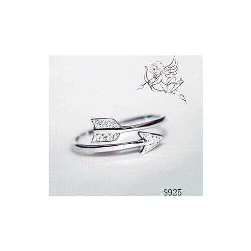 Fashion bestselling new romantic The blade of Cupid 925 sterling silver ladies`adjustable size rings Christmas gift