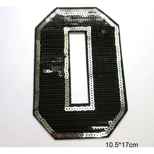 1pc Sequin number patches for clothing DIY sew on black parch appliques Embroidery applique patch ropa clothing accessories
