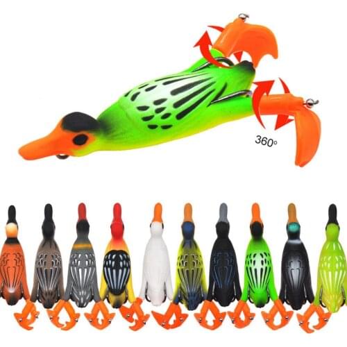 1pcs Lure Propeller Flippers Duck 12G 9.5cm Floating Top Water Rotating Frog Lure Tractor Propeller Ducklings GO Fishing