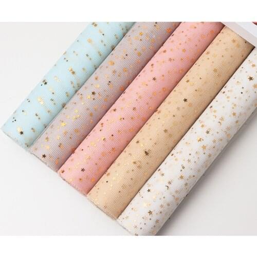 1yard*50cm Pack Gold Yarn Gauze Scrapbook Decoration DIY Flower Bouquet Wrapping Gift Box Packaging Paper Craft Florist Supplies