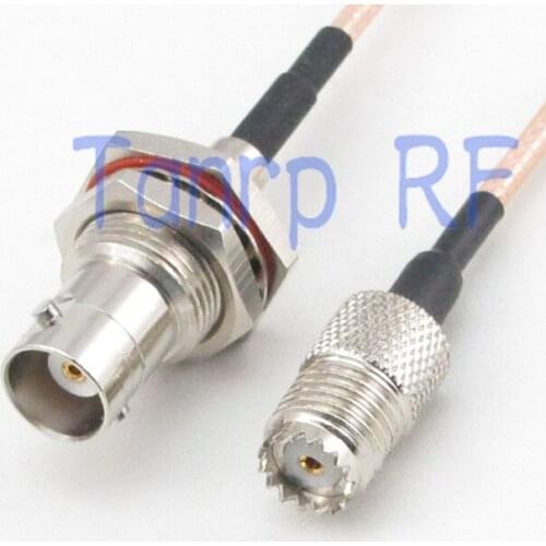 15CM Pigtail coaxial jumper cable RG316 extension cable 6inch mini UHF female to BNC female nut bulkhead RF adapter connector