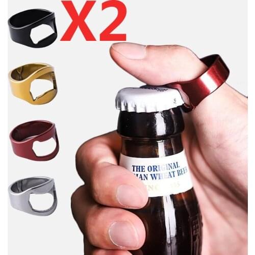 2Pcs Multi-function Ring-Shape Opener Portable Stainless Steel Reusable Beer Bottle Opener Accessories Bar Kitchen Gadgets