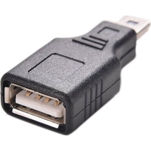 2 PCS Black USB 2.0 A Female To Mini USB B 5 Pin Male Adapter Converter Changer