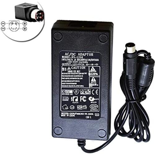 4-Pin 12V 5A AC Adapter Charger Power Compatible for Sanyo CLT2054 LCD TV Monitor