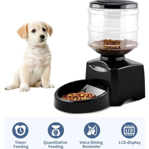 5.5L Automatic Pet Feeder Smart Pet Feeder Timer Programmable 1-3 Meals 12 Portions Control Voice Recorder for Dog Cat Pets