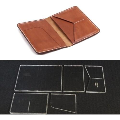 5 Pieces Leather Craft Handmade Clear Acrylic Card Holder Case Wallet Pattern