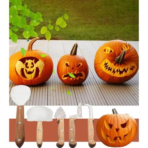 5 Pcs Halloween Pumpkin Carving Cutter Set Pumpkin Cutting Tools Carving Tools Halloween Woodworking Tools Engraved Knife Set