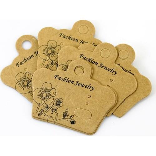 5000pcs Crown Kraft Paper Cards Ear Hooks Earring Display Cards Cheap Jewelry Earring Packaging Card Supplier