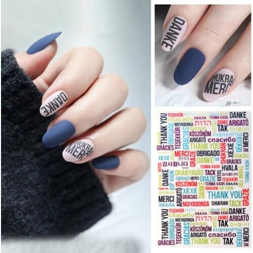 English Alphabet Nail Stickers Nail Decals Letter Waterproof Self-Adhesive Nail Art Stickers Manicure Accessories