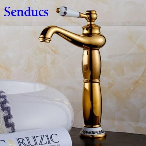 Free shipping Single handle Bathroom Gold faucet of Rose gold mixer and Rose gold mixer manufactuer and supplier bathroom faucet