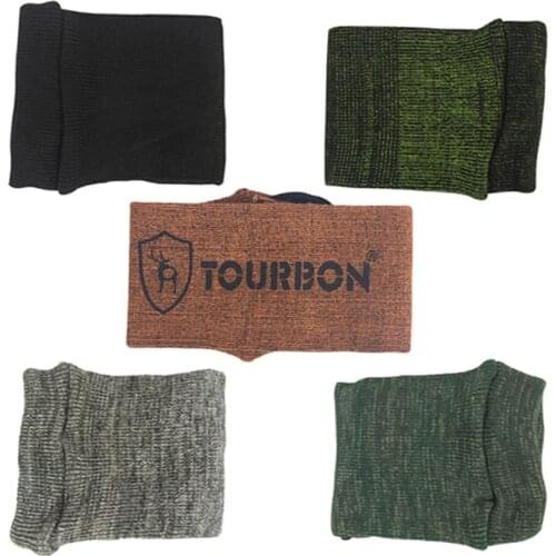 Tourbon Silicone Treated Knit Pistol Handgun Cover Case Firearm Socks Polyester Gun Protector Shooting Accessories 5pcs