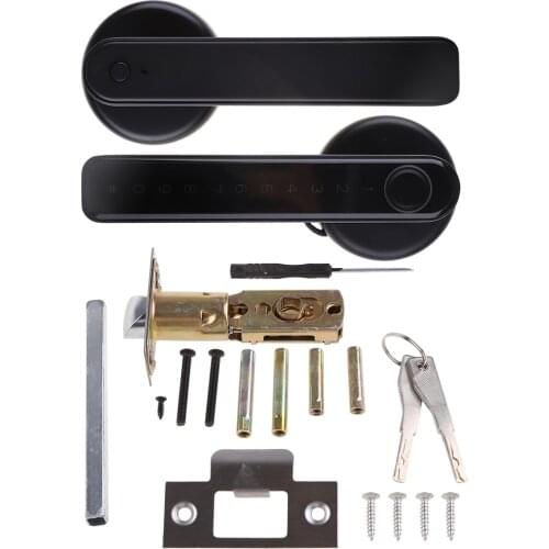 Fast Unlock Black Digital Single Row Fingerprint Door Lock Store 50 Fingerprints for Home Office Apartment Hotel Garage