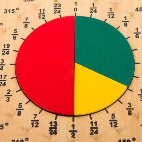 Baby Math Toys Circular Mathematics Fraction Division Teaching Aids Montessori Board Wooden Toys Child Educational Gift for Kids