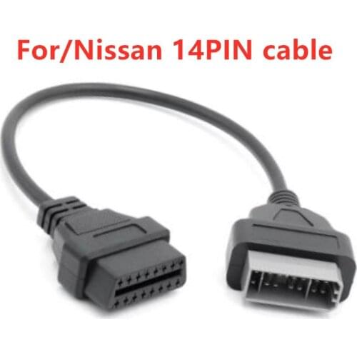 Acheheng For Nissan 14Pin to 16pin OBD OBD2 Diagnostic tool Cable Connector OBDII Adapter cable