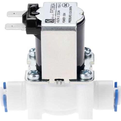 Dophee Electric Water Valve 24V DC Solenoid Valve 1/4" Hose Connection for RO Reverse Osmosis Pure System RO Controller 1pc